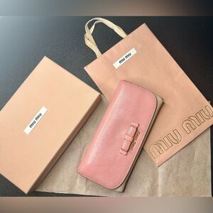 Miu Miu Bow Continental wallet w/ COA/Box/GiftBag